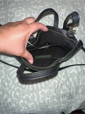 Anthropologie Black Mini Leather Crossbody Tote